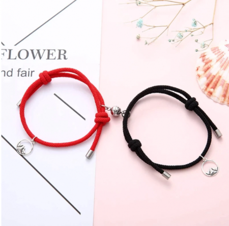 Set bratari de cuplu Magnetic Love, cu magnet si snur reglabil – Cadou pentru perechi [1]