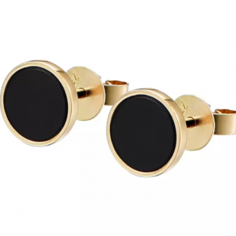 Set cercei rotunzi eleganți CRM, unisex, negru/auriu [5]
