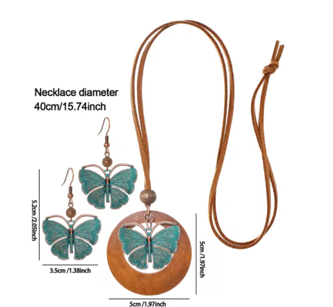 Set Colier și Cercei EVNC - Bohemian Vintage Butterfly [1]