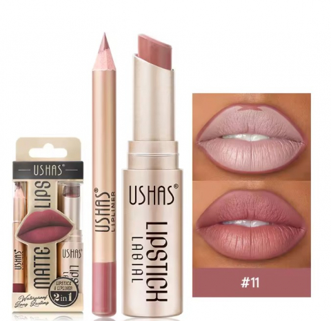 Ingrijire personala - Set Creion și Ruj - Lip Combo by Ushas