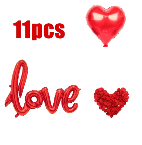 Decoratiuni - Set de Baloane EVNC - Valentine's Day Party, Include și Petale