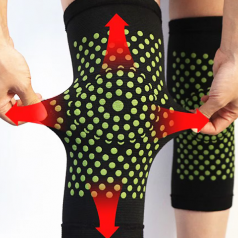 Set Genunchiere Auto-Încălzire cu Turmalină, CRM, Elastice, Mărime Universală, Unisex, Negru [3]