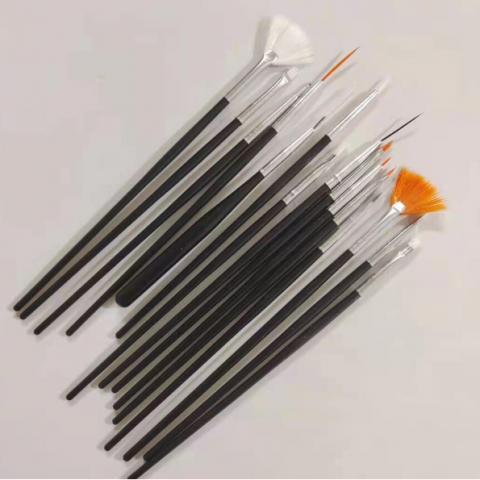 Set Nail Art - 15 Pensule pentru Decorare Unghii, CRM, Design Manichiură, Gel UV, Negru [5]