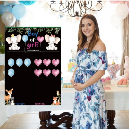 Set pentru petrecere gender reveal, EVNC Game Poster Board, poster si 36 de stickere [2]