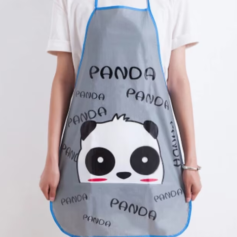 Casa, Gradina & Bricolaj - Sort de bucatarie impermeabil, CRM, cu buzunar frontal si imprimeu Panda, gri