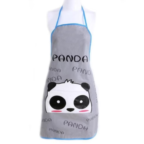 Sort de bucatarie impermeabil, CRM, cu buzunar frontal si imprimeu Panda, gri [1]