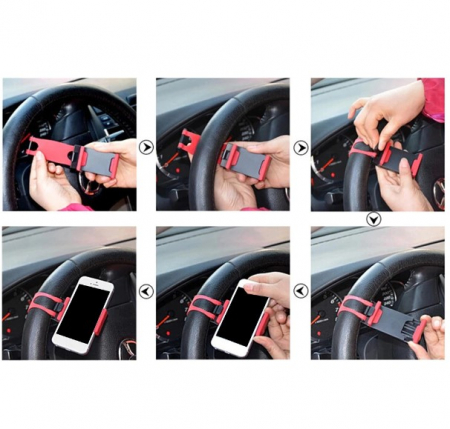 Suport auto pentru telefon, EVNC, Phone Clip, prindere de volan [2]