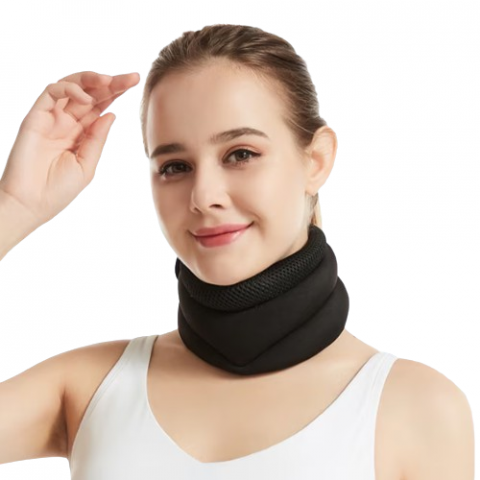 Suport Cervical pentru Susținere și Protecție, CRM, Reglabil, Unisex, Negru