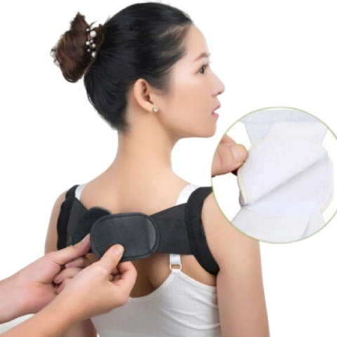 Articole Sanatate & Wellness - Suport pentru corectare postura, CRM, ajutor pentru spate si umeri, reglabil, negru