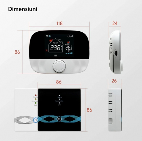 Termostat pentru centrala pe gaz si incalzirea in pardoseala BeOk BOT-T9N-WiFi [6]