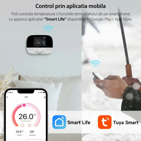 Termostat pentru centrala pe gaz si incalzirea in pardoseala BeOk BOT-T9N-WiFi [9]