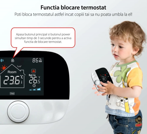Termostat pentru centrala pe gaz si incalzirea in pardoseala BeOk BOT-T9N-WiFi [10]