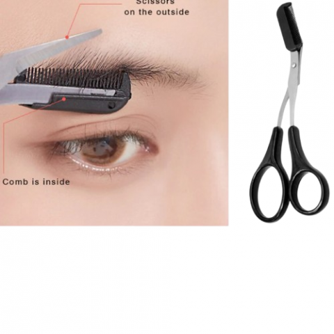 Ingrijire personala - Trimmer Manual pentru Sprâncene, CRM, Design Foarfecă, Negru