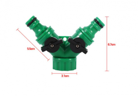 Valva adaptoare pentru robinet cu doua iesiri 3/4", verde [3]