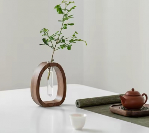Vază Decorativă pentru Birou EVNC - Wood Flower, din Lemn Natural [4]