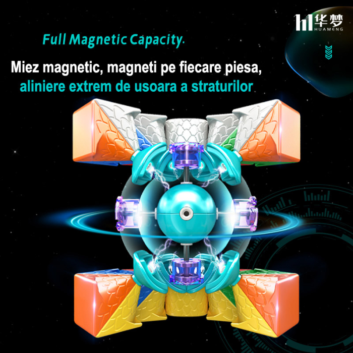 Cub Rubik profesional MoYu HuaMeng YS3M 3x3 Magnetic Speed Cube 2025 [21]