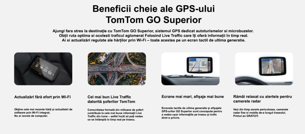 Sistem de navigatie GPS TomTom Go Superior 7 inch, Model 2025, Harta completa a lumii, Autoturism, Microbuz, Actualizari prin Wi-Fi gratuite pe viata, Comenzi Vocale, Live Traffic, Camere radar, Visua [15]