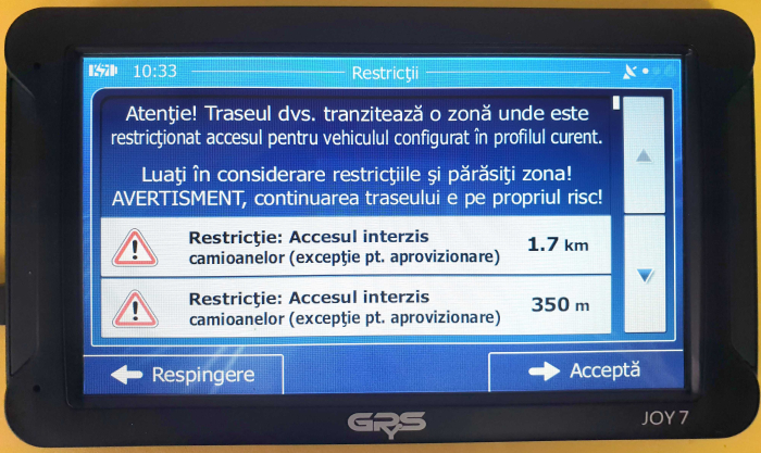 GPS profesional GPyeS JOY 7 7 inch pentru camioane și autoturisme, hărți Europa 2025 [40]