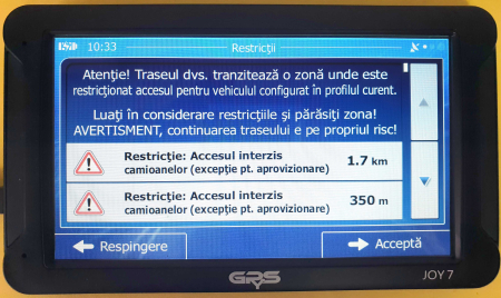 GPS profesional GPyeS JOY 7 7 inch pentru camioane și autoturisme, hărți Europa 2025 [39]