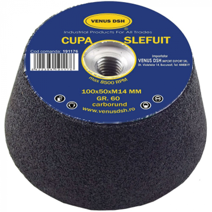 Cupa pentru slefuit,100x50xM14,gr. 60 [1]