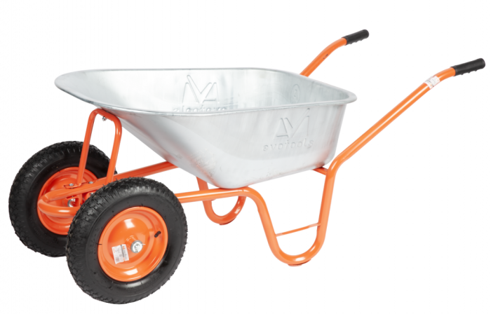 Roaba  cu doua roti pneumatice cu janta metalica,cuva metalica 100L [2]
