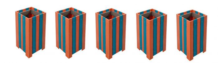 Set 5 bucati cos stradal pentru gunoi capacitate 50 L multicolor [1]