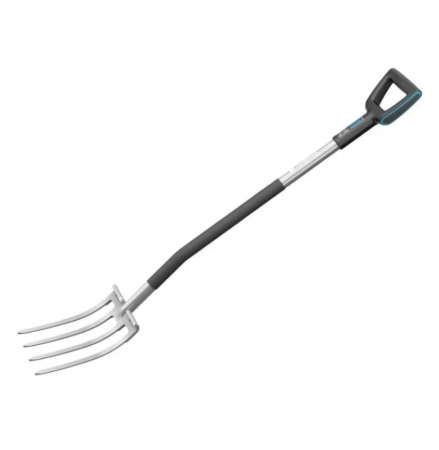 Accesorii gradina - Furca de sapat Ergo, cu 4 dinti, otel, latime 19.6 cm, lungime 123 cm