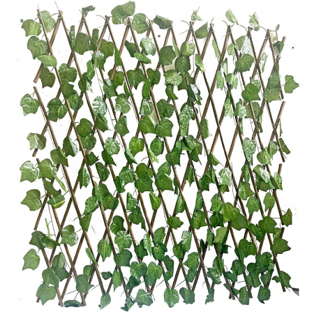 Plase umbrire - Gard decorativ artificial extensibil, lemn cu frunze vita vie 1.0x1.8 metri