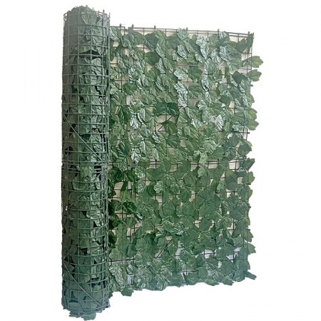 Plase umbrire - Gard decorativ artificial frunze artar inchis 1.0x3.0 metri