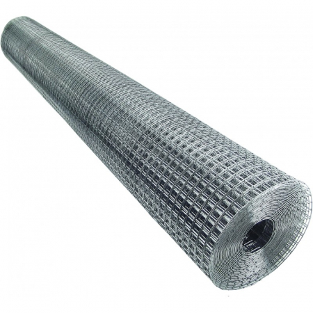 Plasa subtire si ochiuri dese - Plasă sarma  sudată  zincata ochiuri patrate 25mm x 25mm - 1m inaltime x 10 m lungime