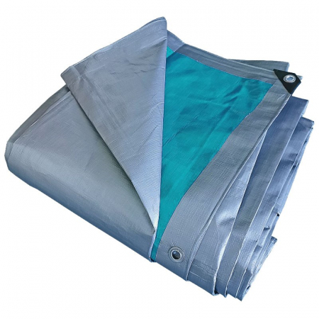 Prelata cu inele - Prelata cu inele 6x10 m - 220 g/mp - argintiu-verde