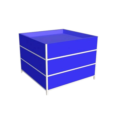 Mobilier comercial din PVC - Tarabă Cubus pentru piețe agroalimentare