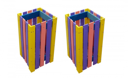 Cosuri si pubele - Set 2 bucati cos gunoi multicolor Helene capacitate 37 L