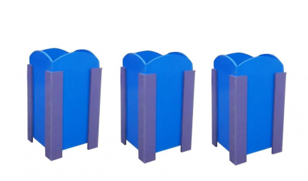 Cosuri si pubele - Set 3 bucati cos Helene de exterior pentru gunoi din pvc capaciate 35 litrii