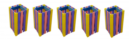 Cosuri si pubele - Set 5 bucati cos gunoi multicolor Helene capacitate 37 L