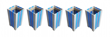 Cosuri si pubele - Set 5 bucati cos Helene pentru gunoi din pvc pentru exterior, capacitate 90L