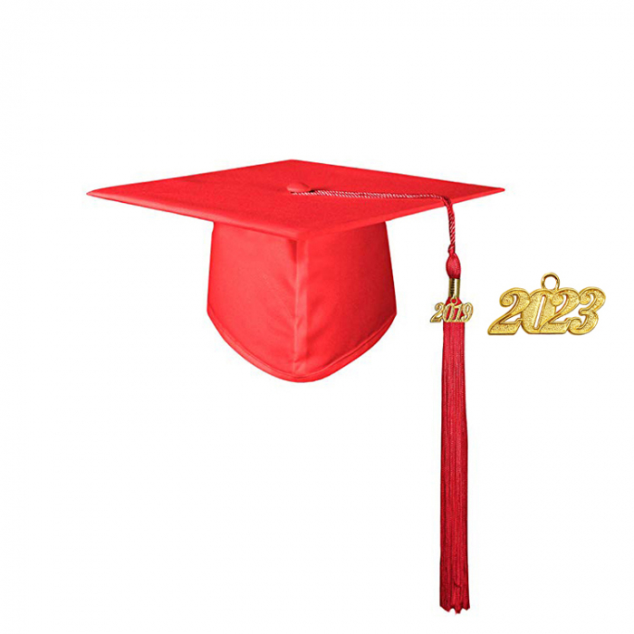 Matte Red Bachelors Gown, Cap, & Tassel [2]