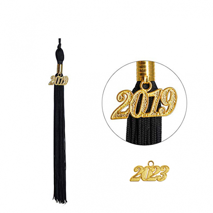 Shiny Black Bachelors Gown, Cap, & Tassel [7]