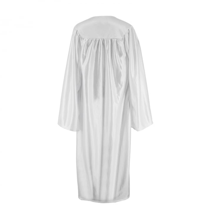 Shiny White Bachelors Gown, Cap & Tassel [7]