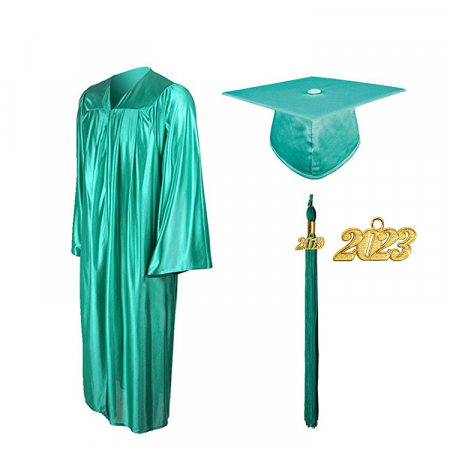 Cap, Gown & Tassel - Emerald Green Bachelors Gown, Cap & Tassel