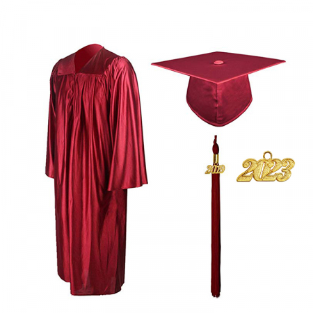 Cap, Gown & Tassel - Maroon Bachelors Gown, Cap & Tassel