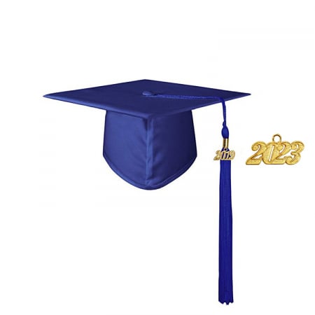 Cap & Tassel - Matte Blue Bachelors Cap