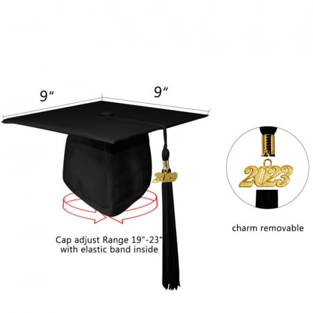 Matte Deluxe Black Bachelors Gown, Cap, & Tassel [5]