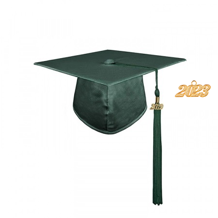 Cap & Tassel - Matte Hunter Bachelors Cap