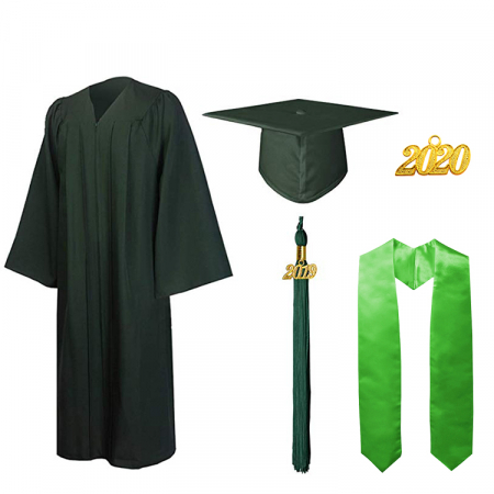 Matte Hunter Bachelors Gown, Cap, & Tassel [4]
