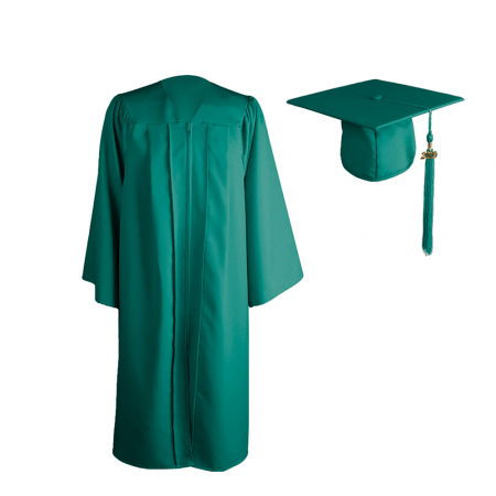Gown, Cap, Tassel & Stole - Matte Hunter  Blue Bachelors Gown, Cap, Tassel & Stole