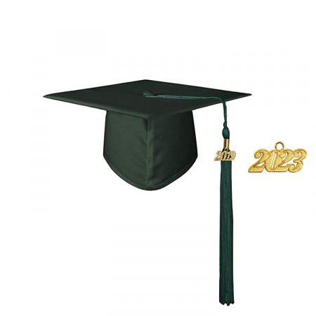 Cap & Tassel - Matte Hunter Doctoral Cap