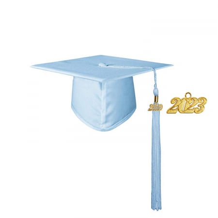 Cap & Tassel - Matte Light Blue Bachelors Cap
