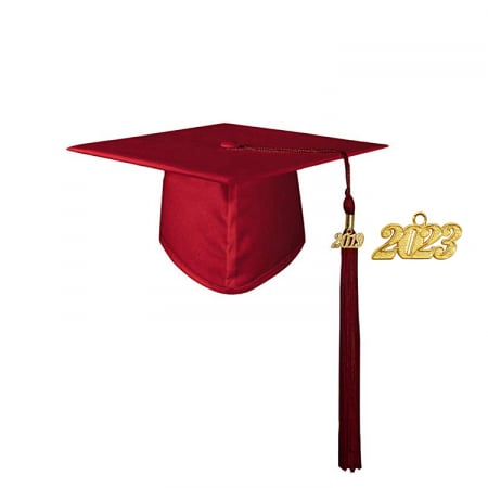 Cap & Tassel - Matte Maroon Bachelors Cap