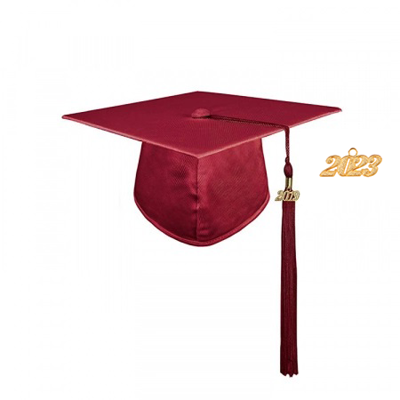 Cap & Tassel - Matte Maroon Doctoral Cap